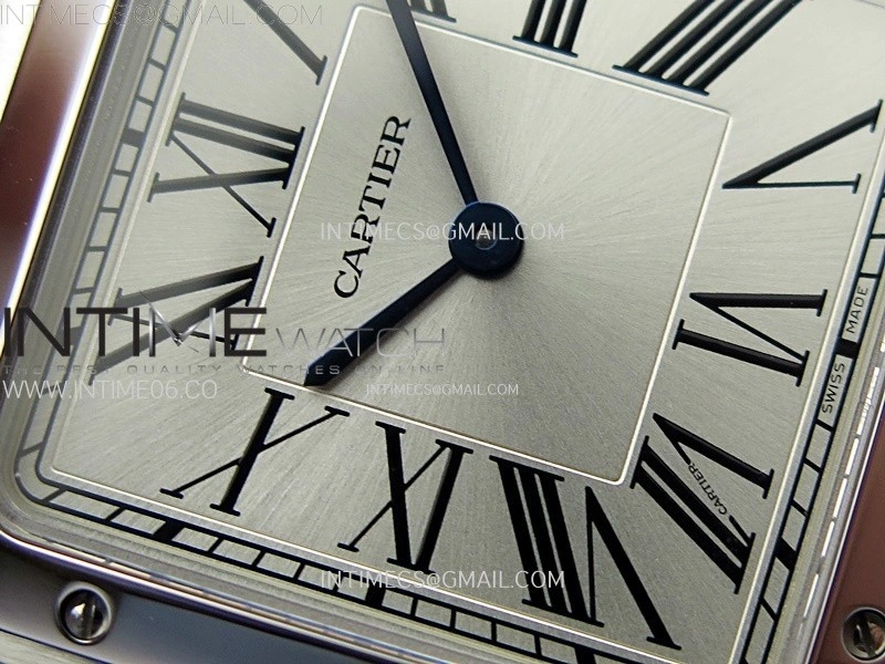 Santos Dumont 43.5mm SS F1F Best Edition Silver Dial on Blue Leather Strap Quartz